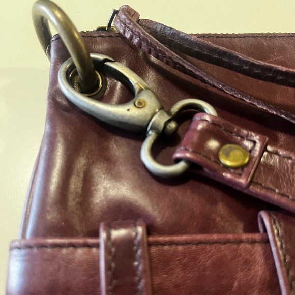 Elegant Dark Purple Pebbled Leather Clutch - Picture 7 of 11